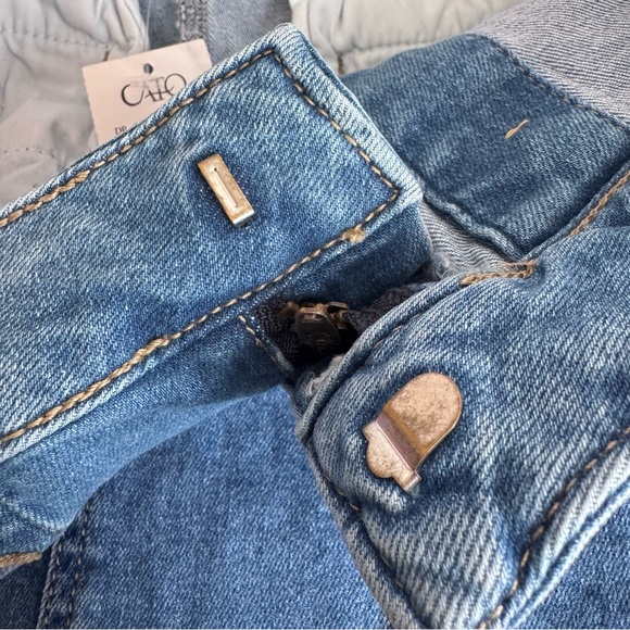 Cato denim midi shirt with gold hardware sz 4 - Picture 5 of 11